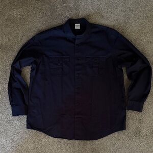 Brooks Brothers Navy Long-Sleeve Shacket Button-Down Shirt